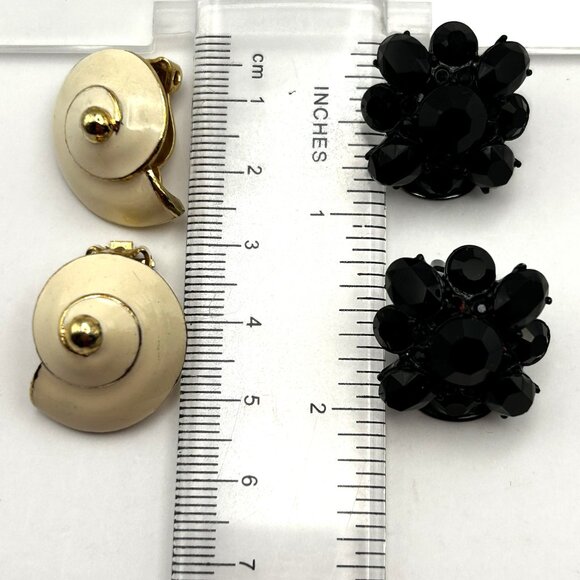 Vintage Kenneth Jay Lane Clip on Earring Bundle Signed Enamel Rhinestone - Picture 4 of 10